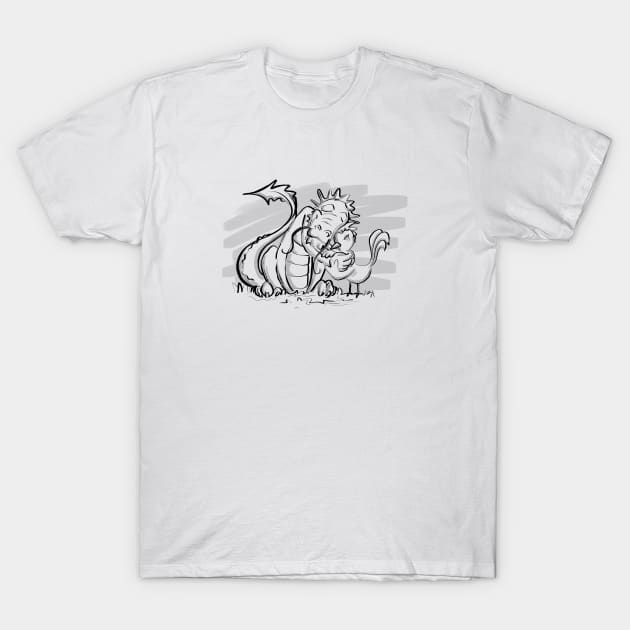 Rooster & dragon T-Shirt by Jason's Doodles